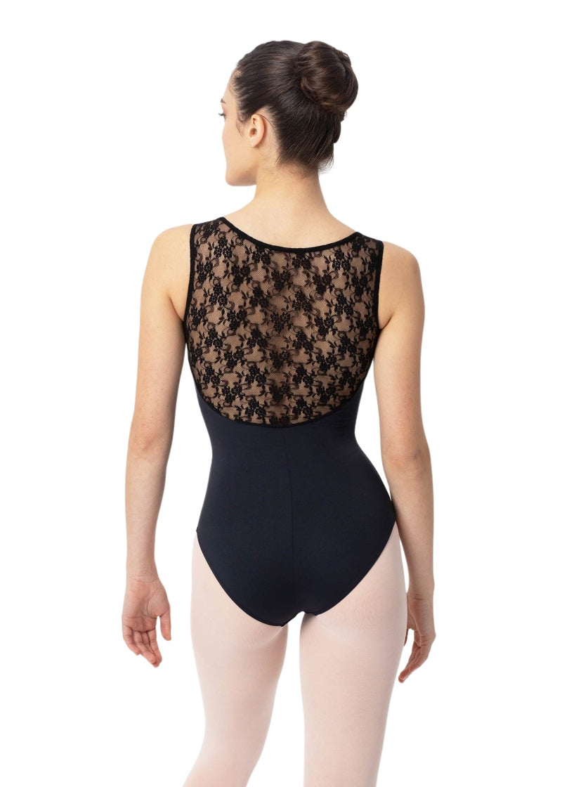 Intermezzo Stretch Lace Tank Leotard (Black)