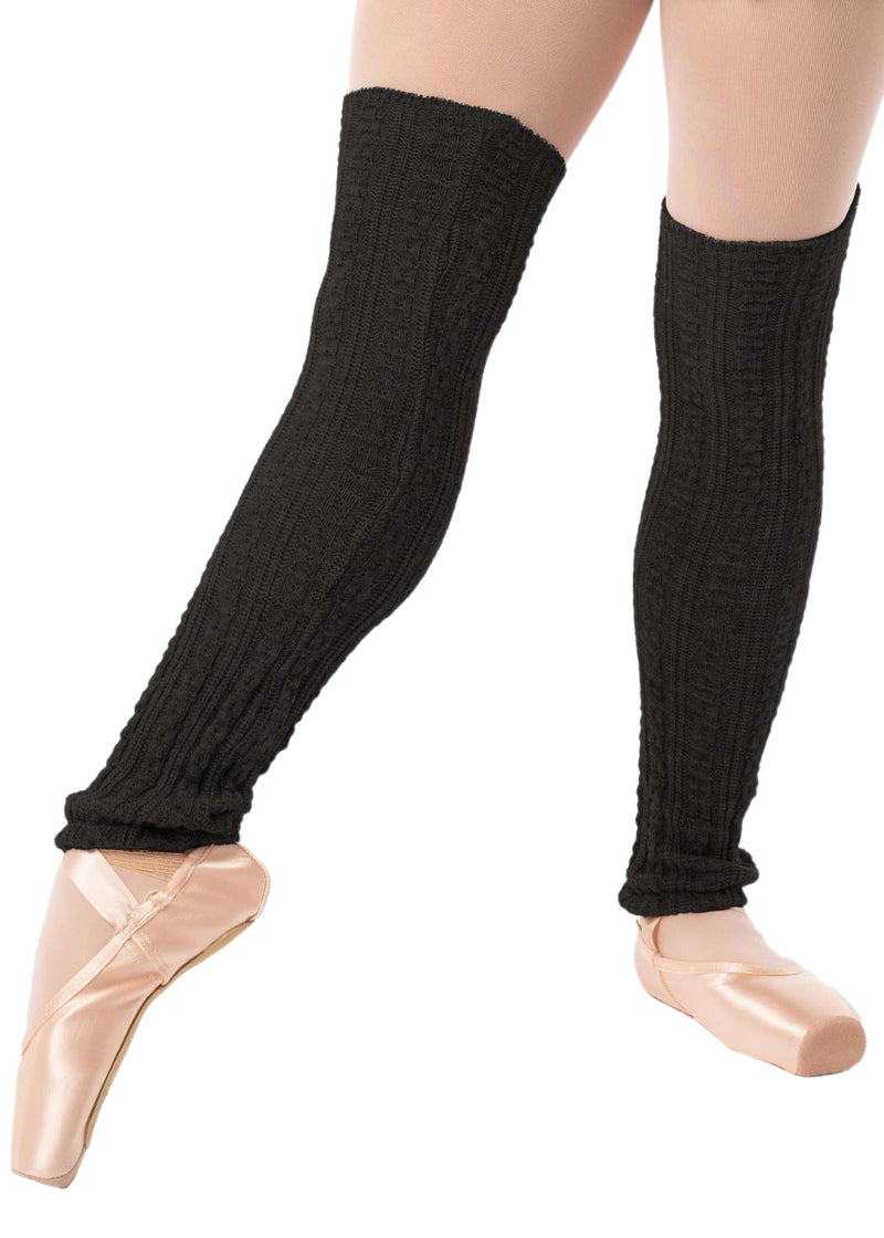 Intermezzo 2044-037 Faith Twisted Stitch Above-the-Knee Legwarmers in Black