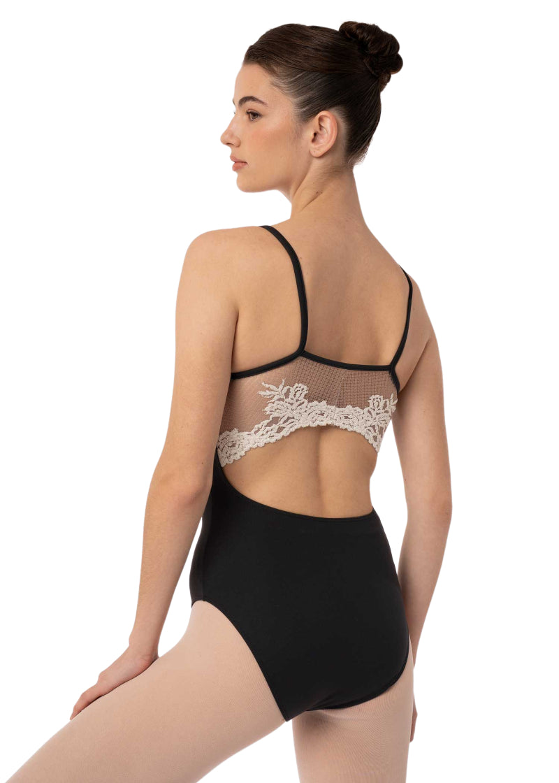 Intermezzo 31704-037 Fortunata Lace Camisole Leotard in Black/White