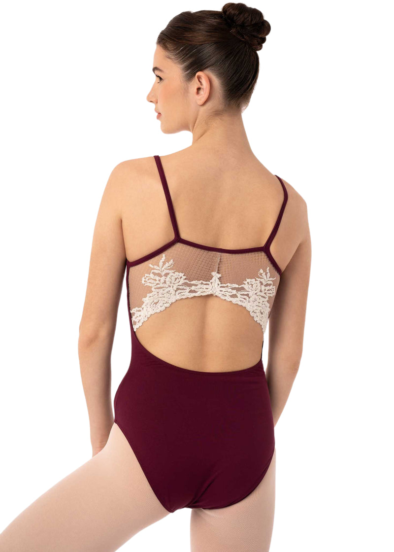 Intermezzo 31704-275 Fortunata Lace Camisole Leotard in Garnet/White