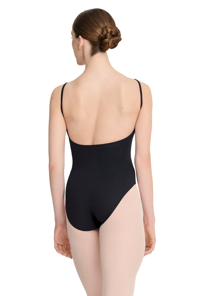 Hollie Princess Seam Pinch Front Camisole Leotard (Black)