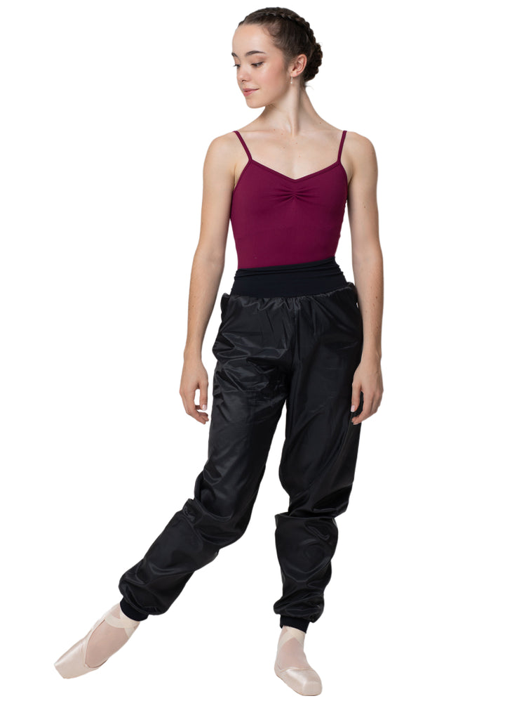 Intermezzo 5297-037 Women's Panadelpoc High Waist Premium Ripstop Jogger Pants with Pockets in Black
