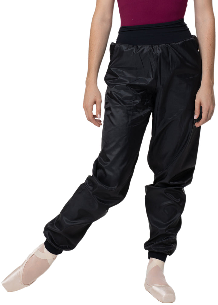 Intermezzo 5297-037 Women's Panadelpoc High Waist Premium Ripstop Jogger Pants with Pockets in Black