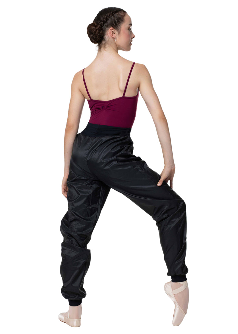 Intermezzo 5297-037 Women's Panadelpoc High Waist Premium Ripstop Jogger Pants with Pockets in Black