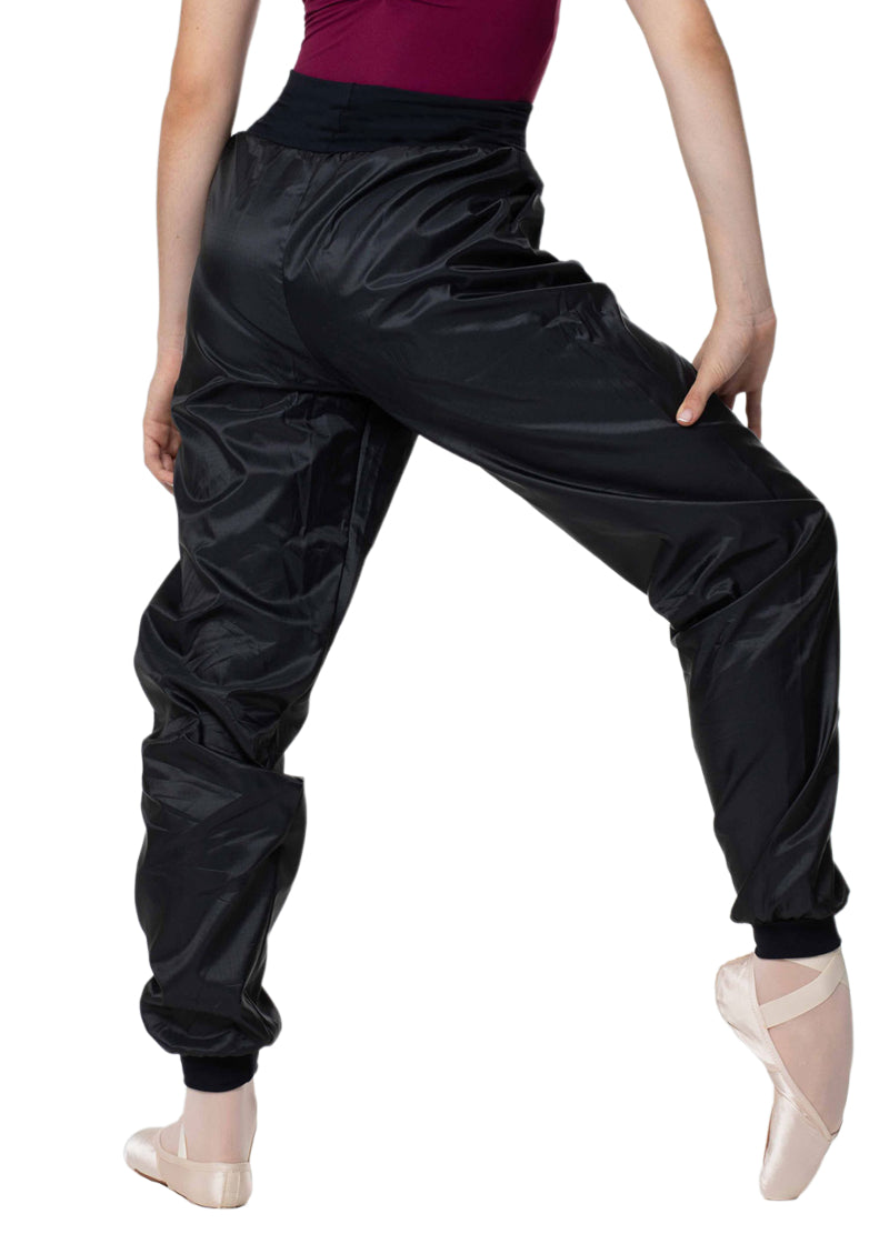 Intermezzo 5297-037 Women's Panadelpoc High Waist Premium Ripstop Jogger Pants with Pockets in Black