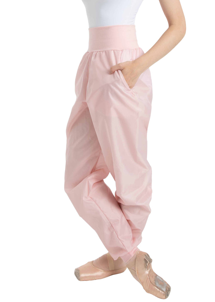 Intermezzo 5297-126 Women's Panadelpoc High Waist Premium Ripstop Jogger Pants with Pockets in Pale Pink