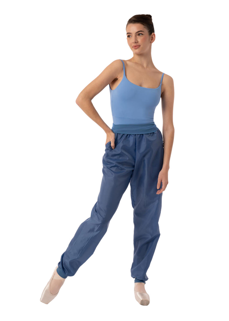 Intermezzo 5297-258 High-Waist Ripstop Pants with Pockets in Blue Aqua