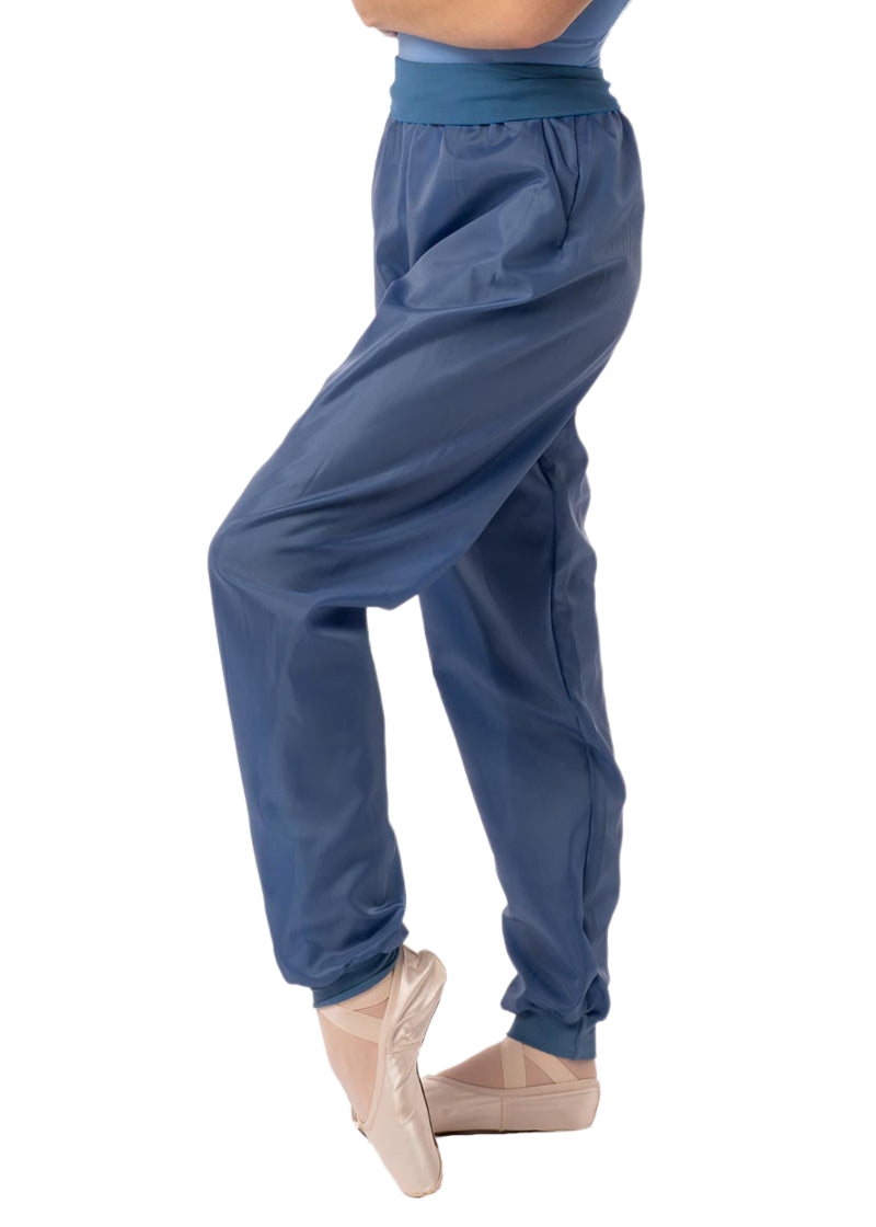 Intermezzo 5297-258 High-Waist Ripstop Pants with Pockets in Blue Aqua