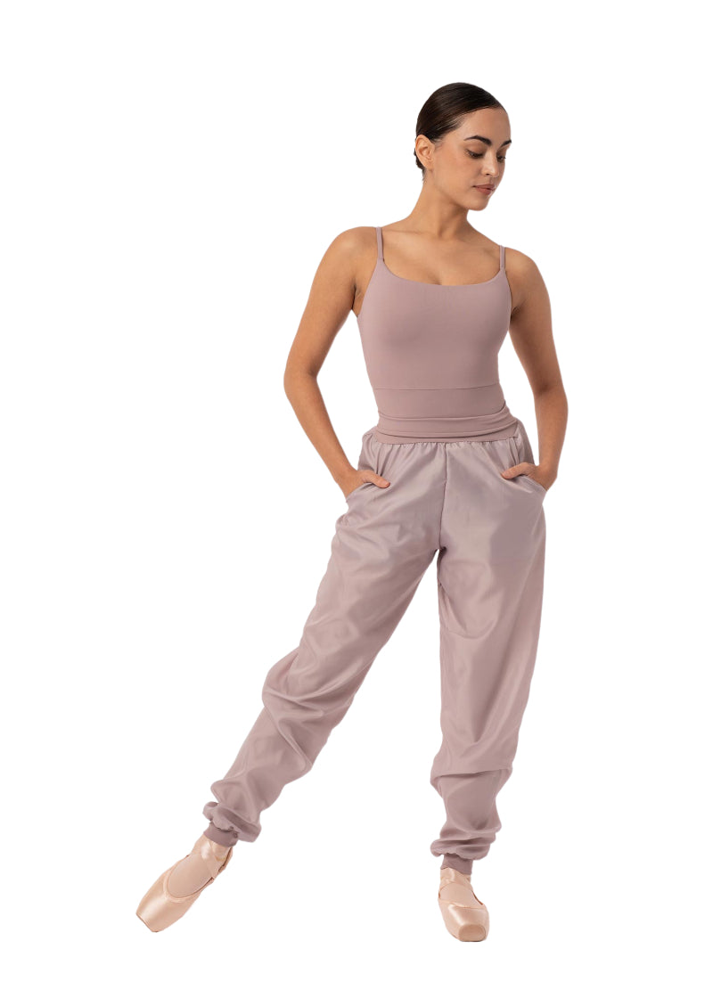 Intermezzo 5297-260 High-Waist Ripstop Pants with Pockets in Dahlia