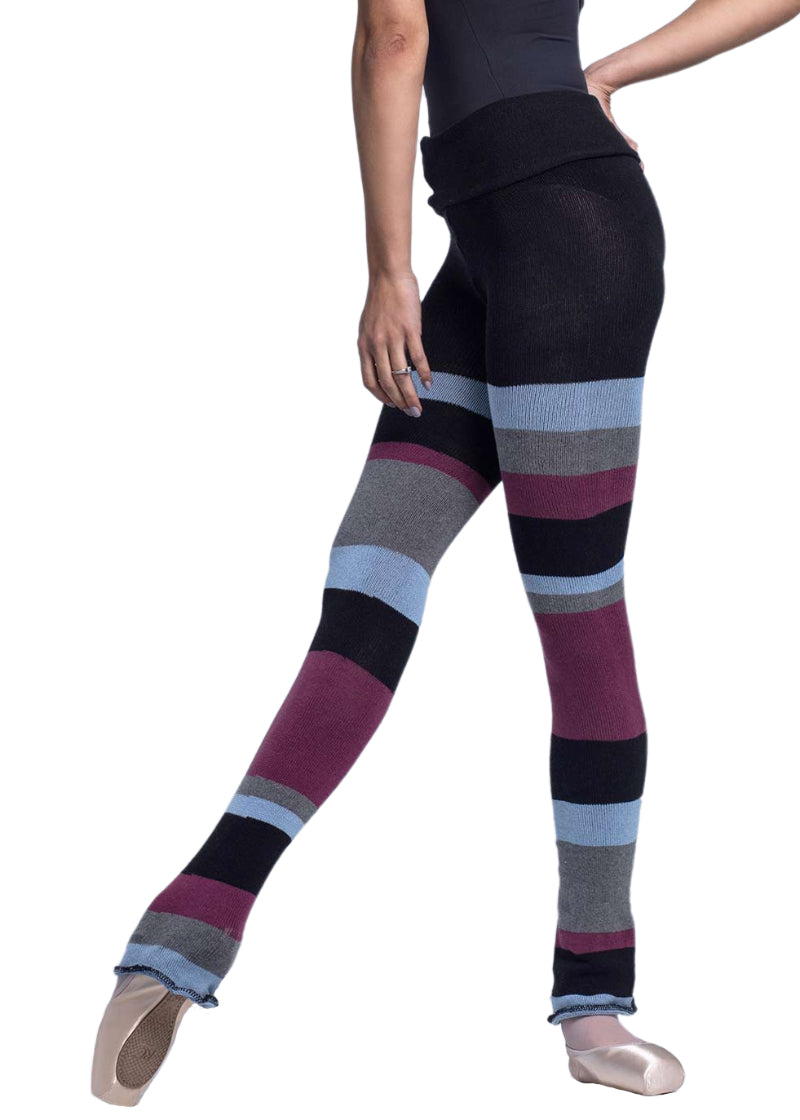 Asymmetrical Stripe Knit Pants