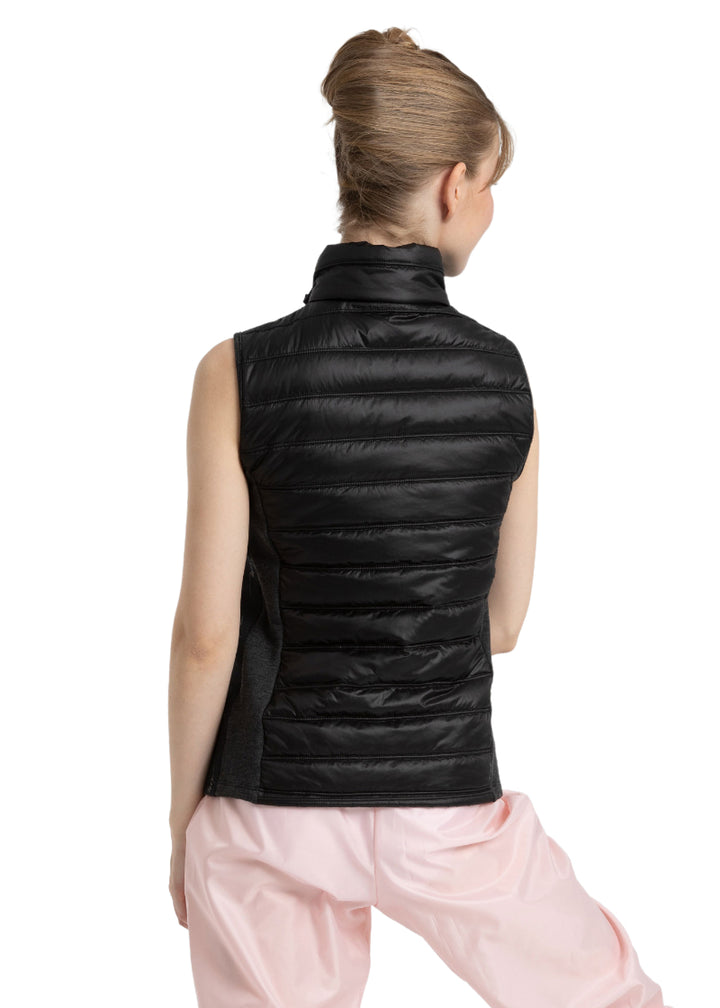 Intermezzo insuldated Apolo puffer vest in black with high neckline and full back