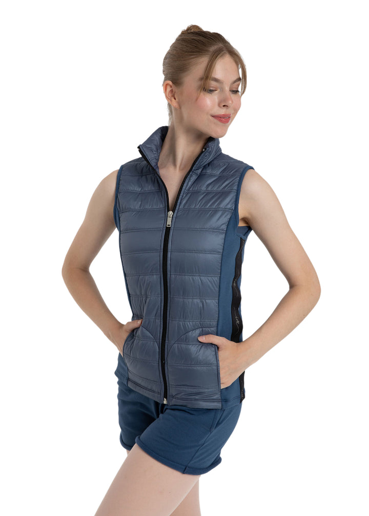 Apolo Zip Front Puffer Vest (Blue Aqua)