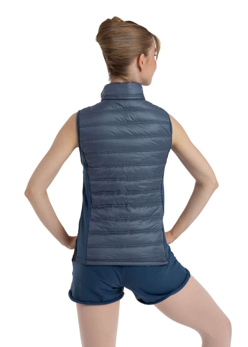 Apolo Zip Front Puffer Vest (Blue Aqua)