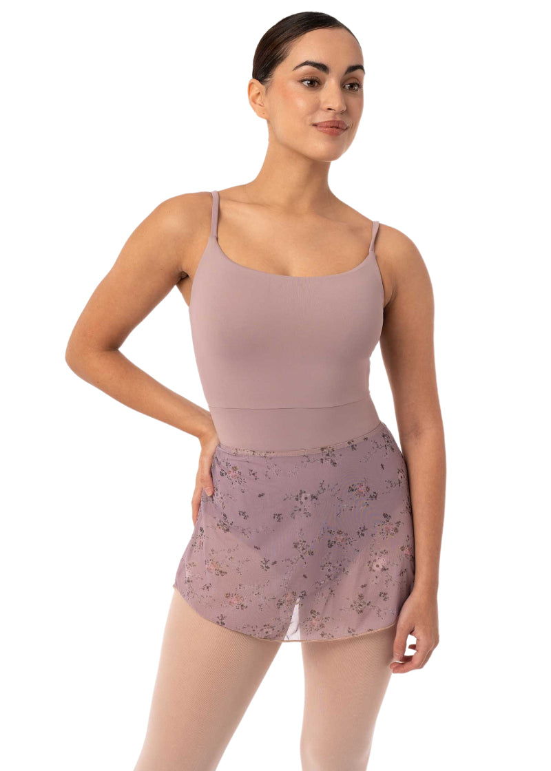 Intermezzo 7012-260 Flor Floral Mesh Pull-On Skirt in Dahlia Pink/Purple Cottagecore Grandmacore