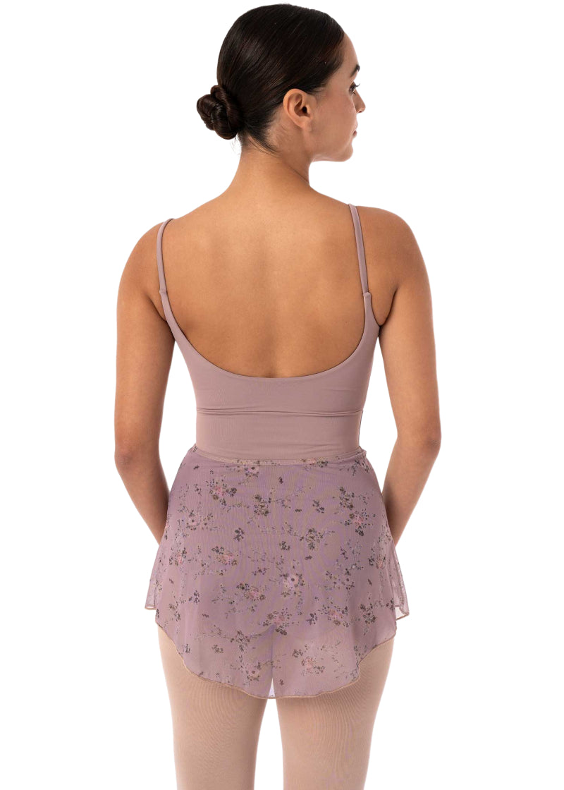 Intermezzo 7012-260 Flor Floral Mesh Pull-On Skirt in Dahlia Pink/Purple Cottagecore Grandmacore