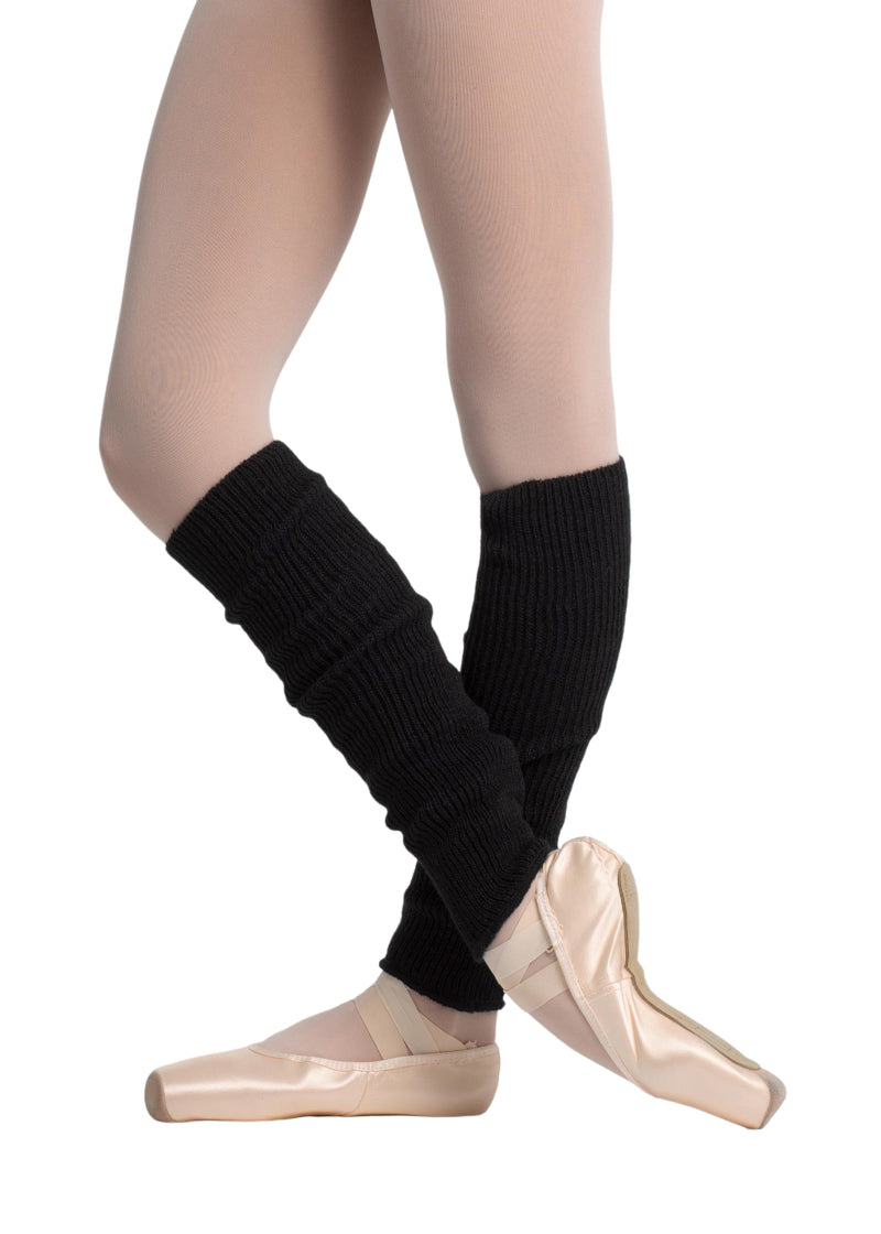Intermezzo 2030 Girls' Knit Calf-Length Ballet Legwarmers in Black