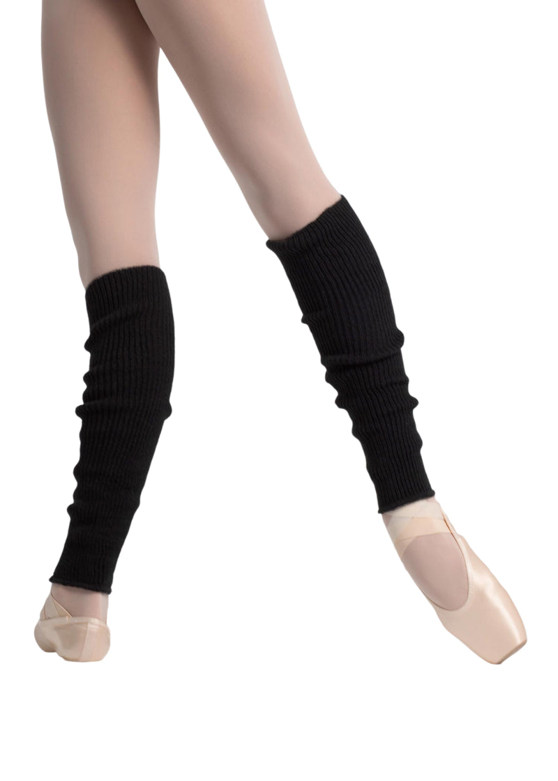 Intermezzo 2030 Girls' Knit Calf-Length Ballet Legwarmers in Black