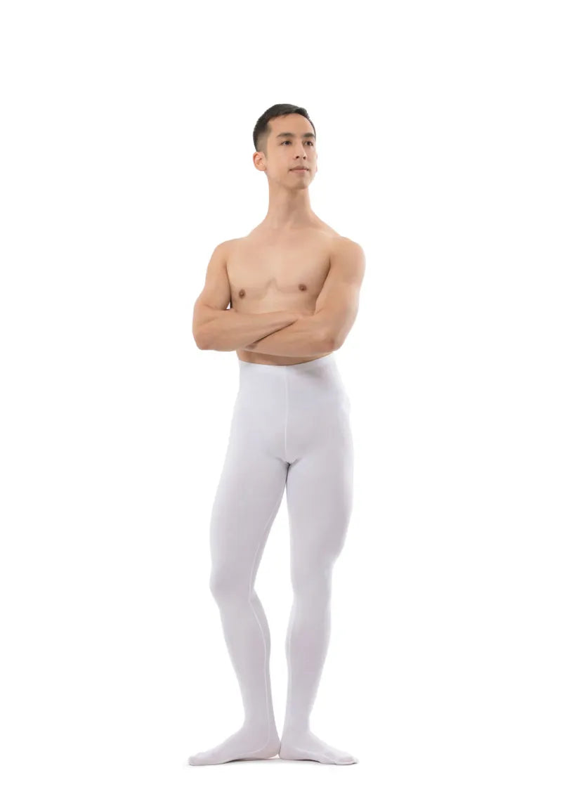 Ballet Rosa footed mens tights in white