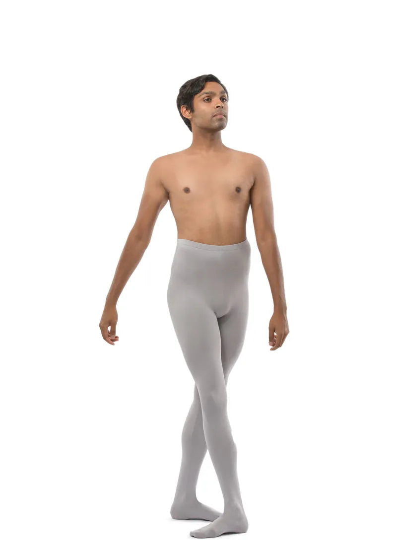 Ballet Rosa mens Jeremy footed tights in light gray