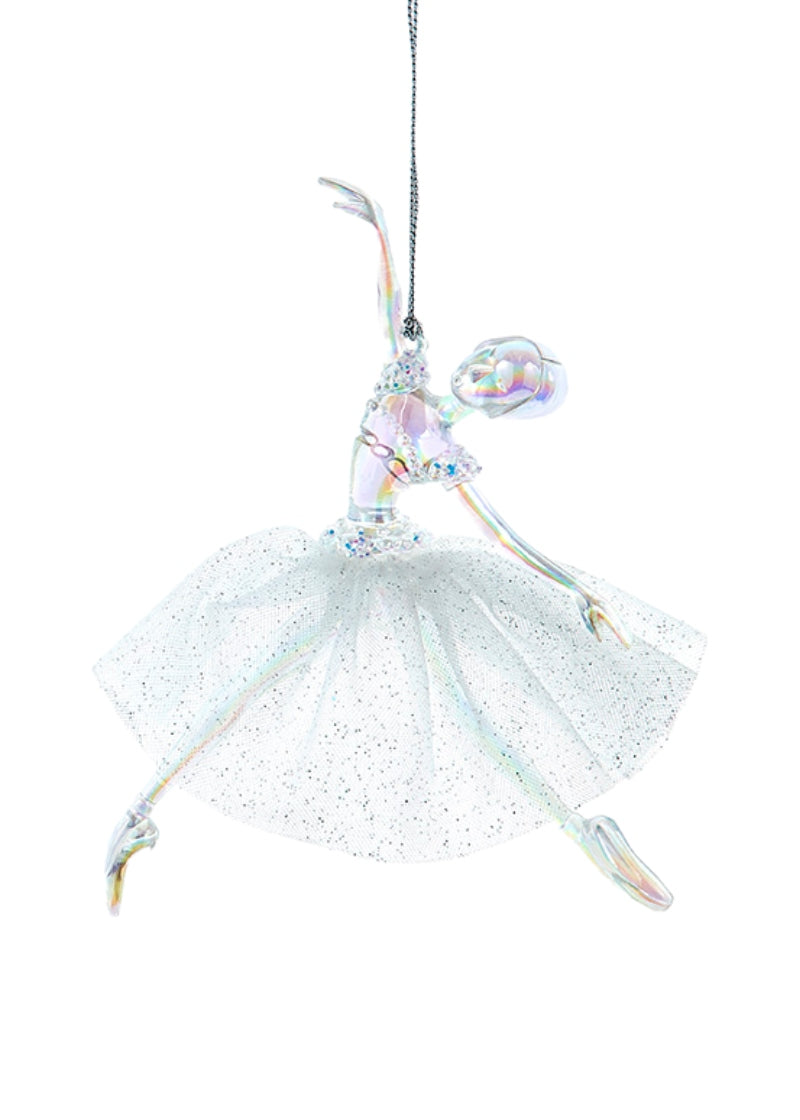 iridescent clear ballerina ornament