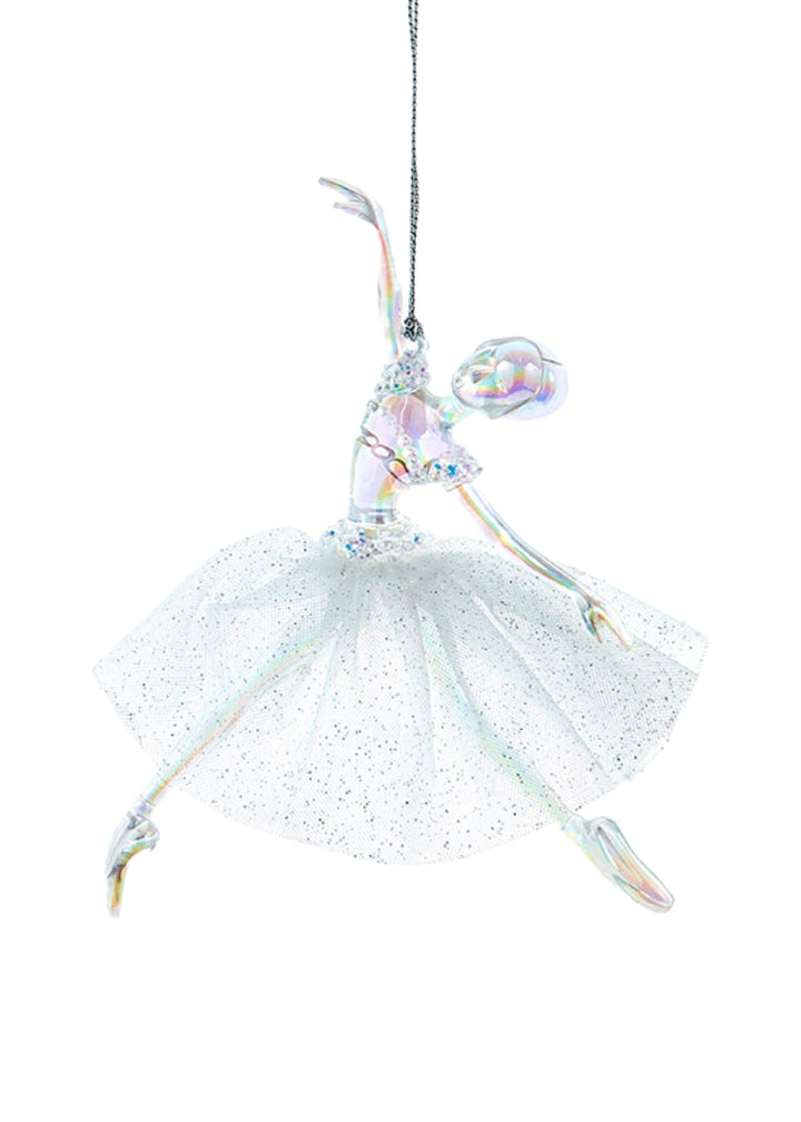 iridescent clear ballerina ornament
