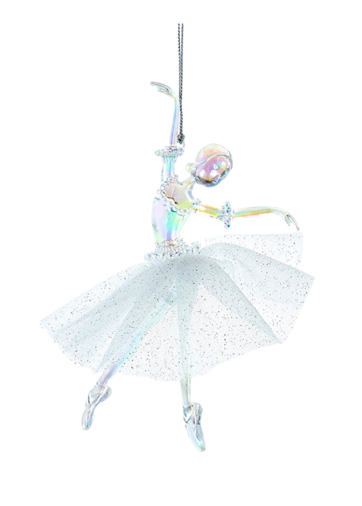 iridescent clear ballerina ornament