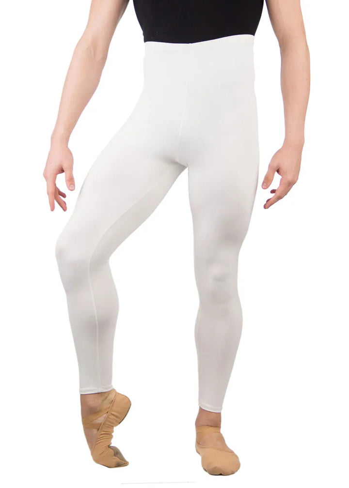 Ballet Rosa mens Lorenzo high waisted footless tights in white