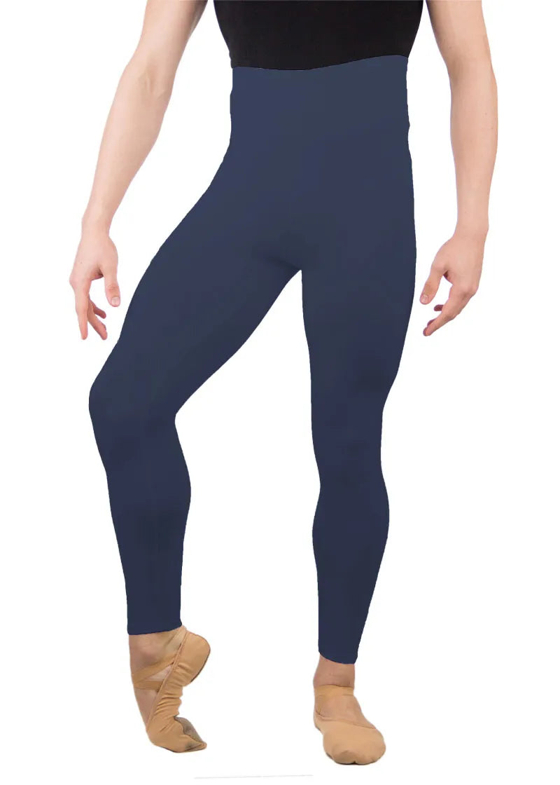 Ballet Rosa mens Lorenzo high waisted footless tights in navy blue