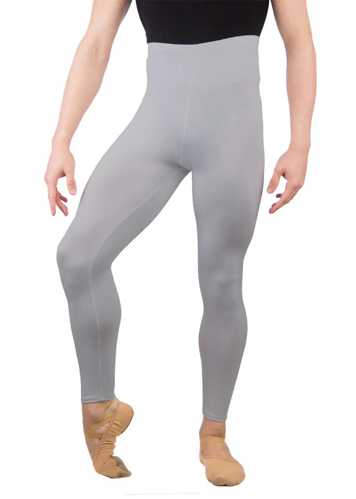 Ballet Rosa mens Lorenzo high waisted footless tights in light gray
