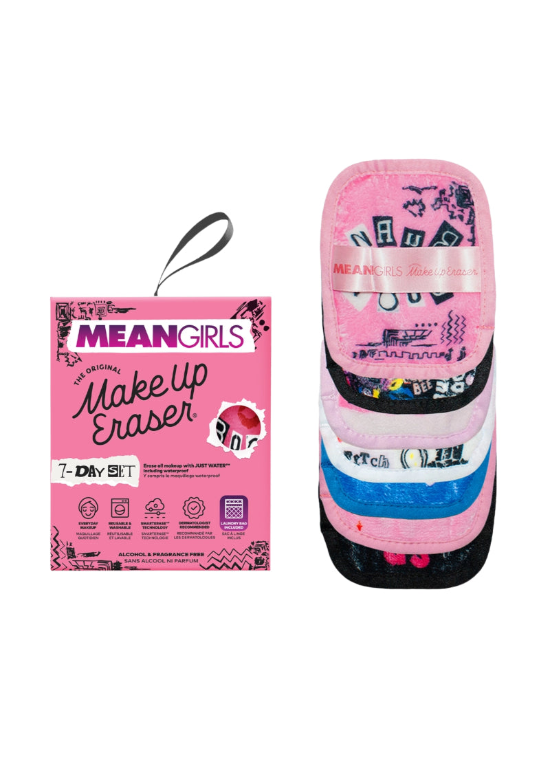 The Original MakeUp Eraser RD7DMGRL01 Mean Girls 7-Day Set with mesh laundry bag and all your favorite Mean Girls quotes