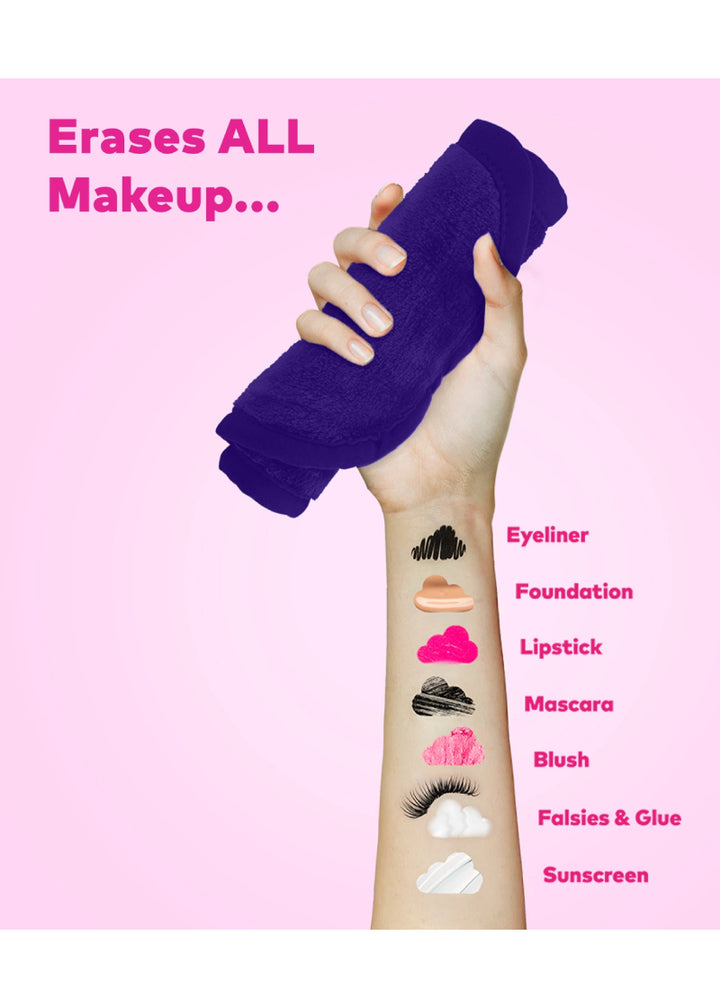 The Original MakeUp Eraser can easily remove all make-up, sunscreen, eyelash glue, and more!