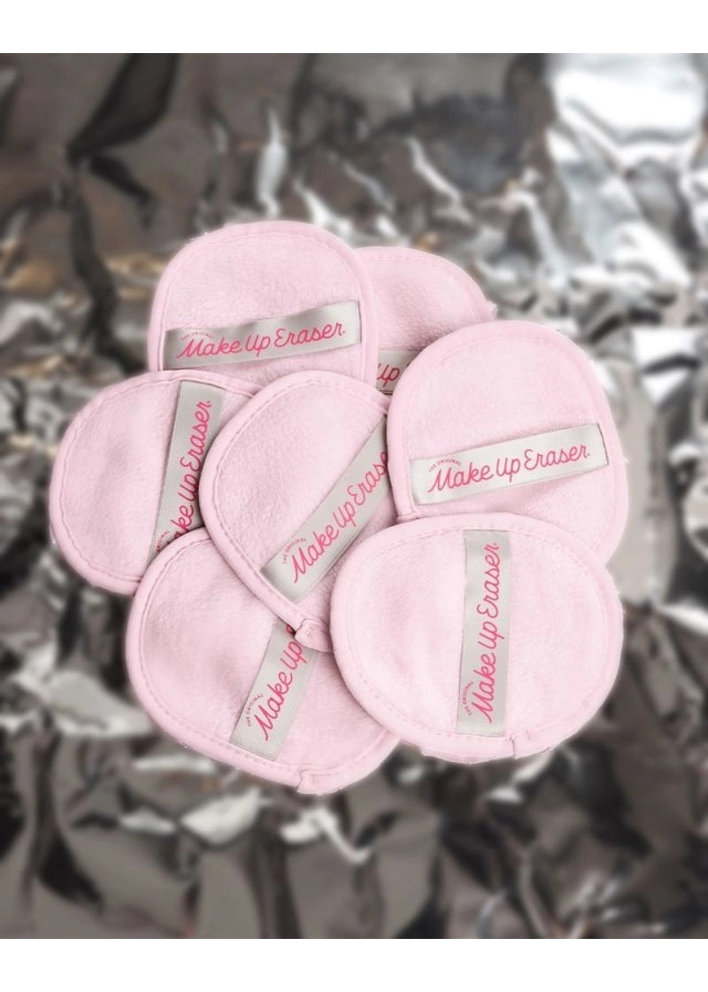 The Original MakeUp Eraser RD7DSLVR01 7-day reusable makeup wipe set with anti-microbial silver-infused fibers in light pink
