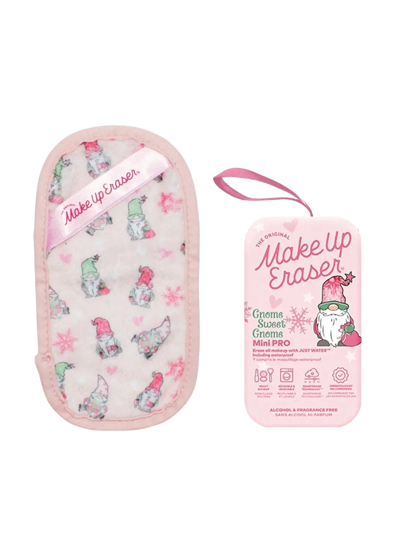 The Original MakeUp Eraser RDMGNM01  Mini Pro reusable makeup wipe in Gnome Sweet Gnome pattern