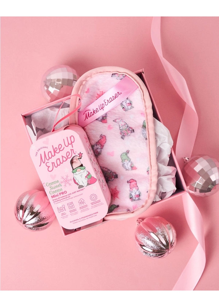 The Original MakeUp Eraser RDMGNM01  Mini Pro reusable makeup wipe in Gnome Sweet Gnome pattern