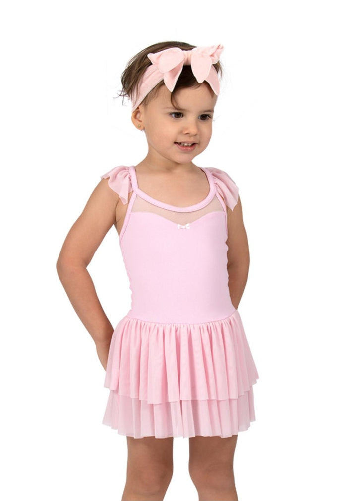 Yui Flutter Sleeve Youth Dance Dress (Pink)