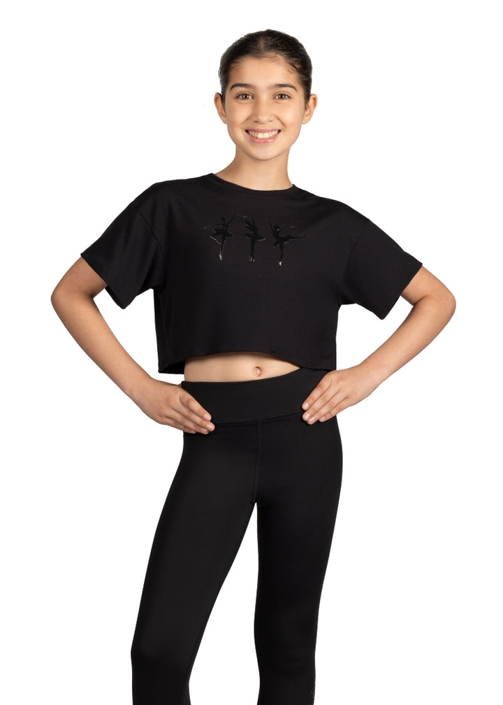 Ballerina Youth Crop Tee (Black)