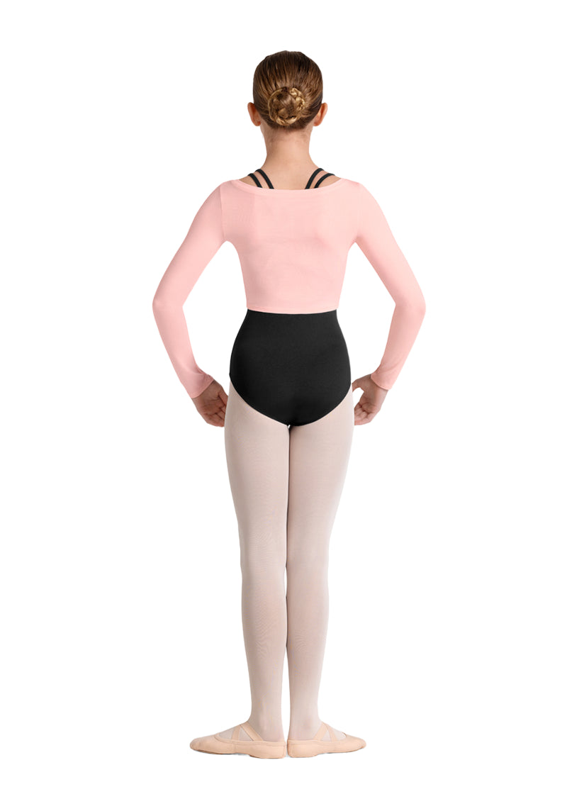 Mirella girls' long sleeve cropped top in pink.