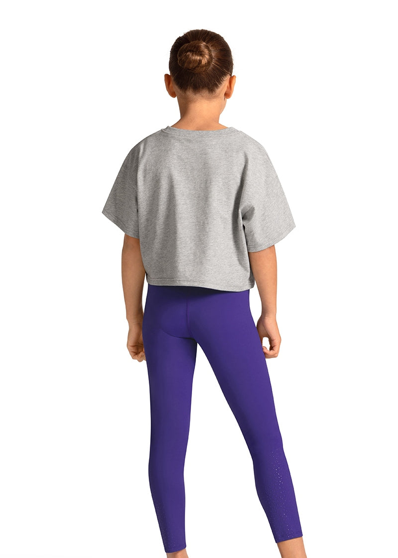 Mirella M30013C youth cotton oversized crop top in gray