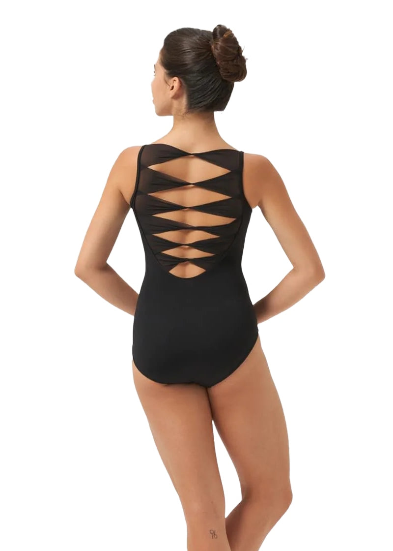 La Bohème Twist Back Camisole Leotard (Black)