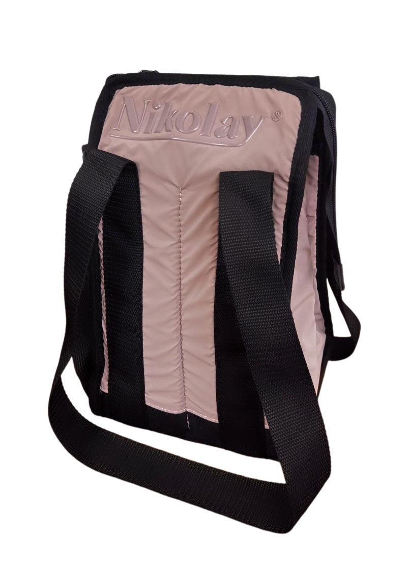 Nikolay BC13BAN 4-slot pointe shoe bag with handles and zipper closure in Coffee