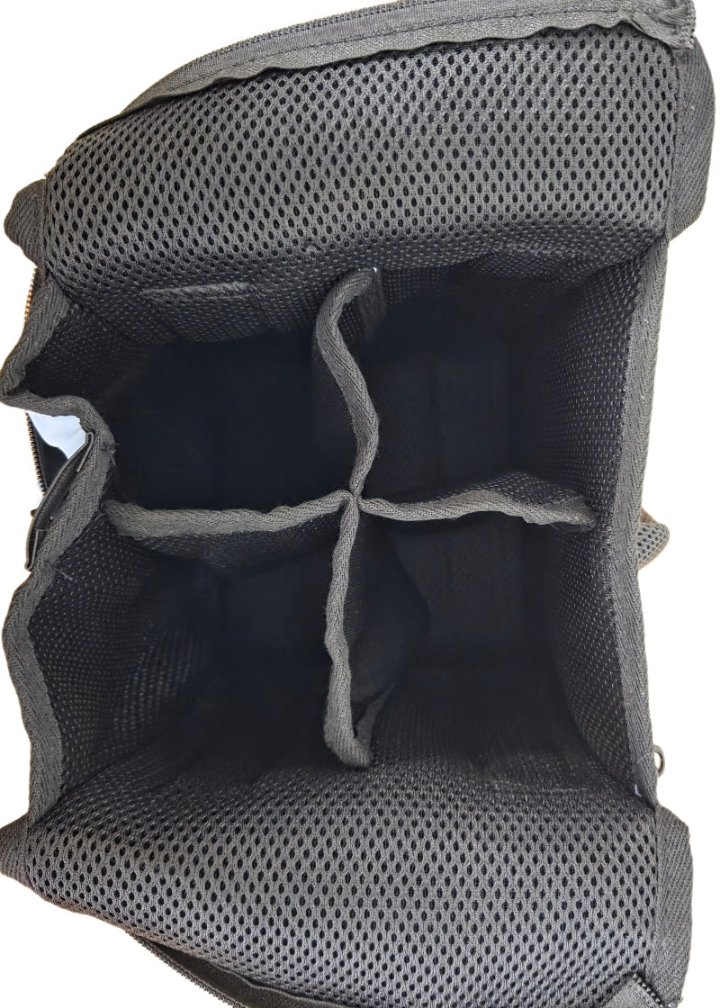 Interior view of Nikolay BC13BAN 4-slot pointe shoe bag