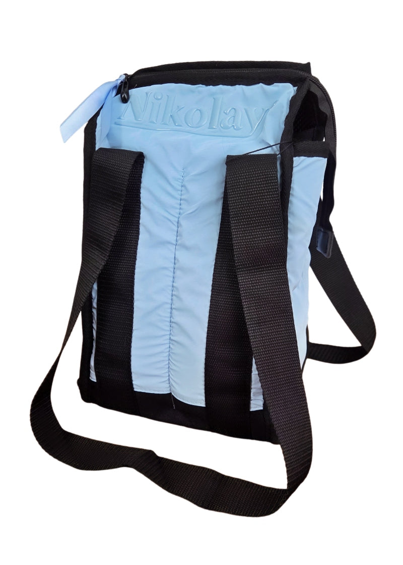 Nikolay BC13BAN 4-slot pointe shoe bag with handles and zipper closure in Light Blue