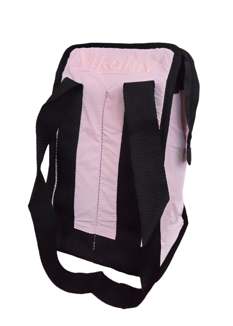 Nikolay BC13BAN 4-slot pointe shoe bag with handles and zipper closure in Pink