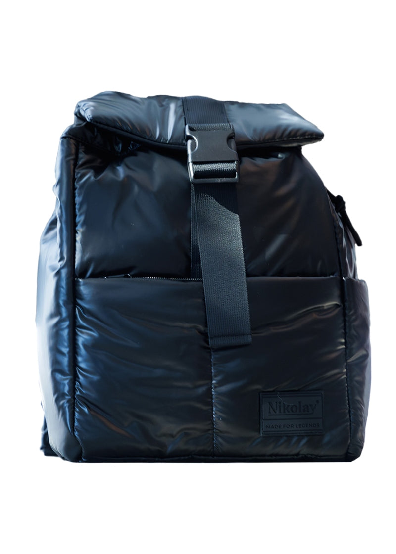 Nikolay black backpack with buckle closure