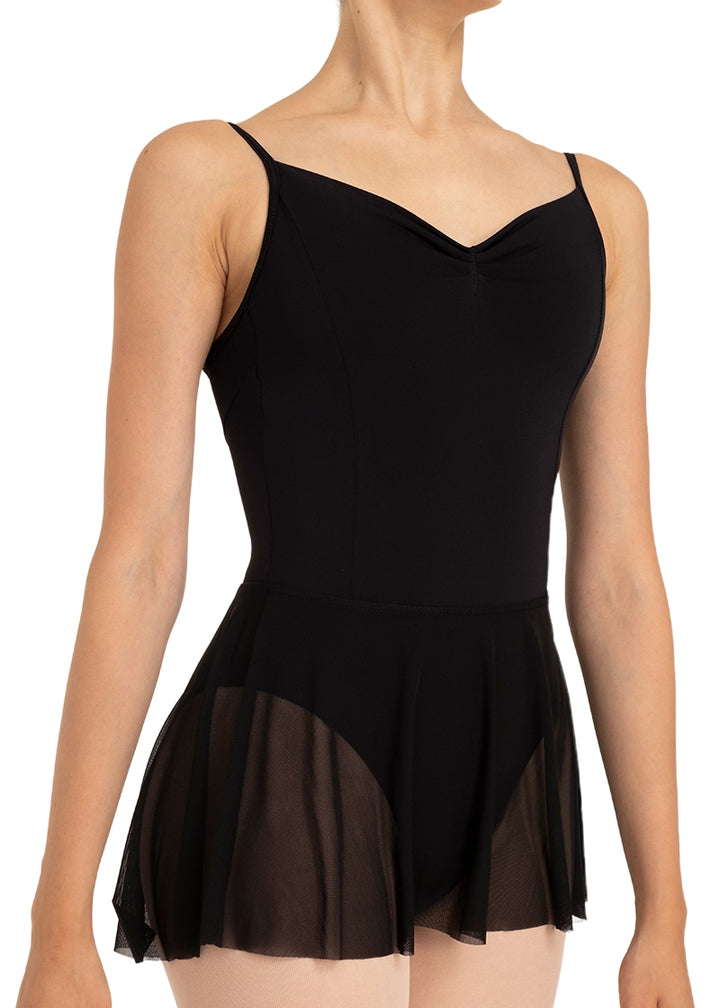 Nikolay black mesh pull-on skirt