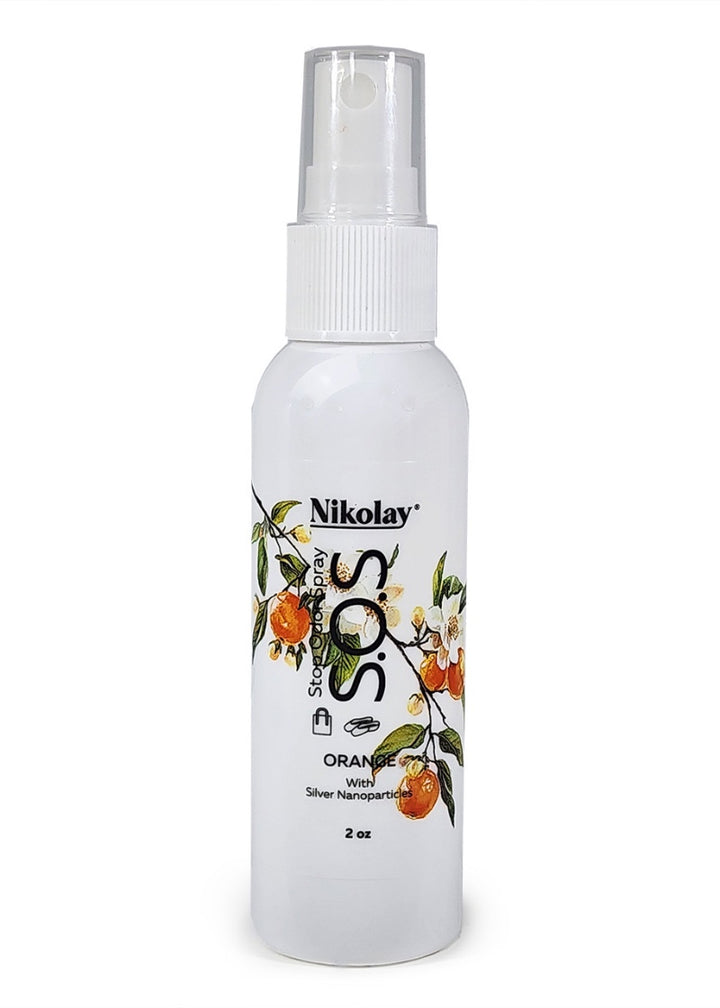 Bottle of Nikolay Stop Odor Spray in Orange scent.