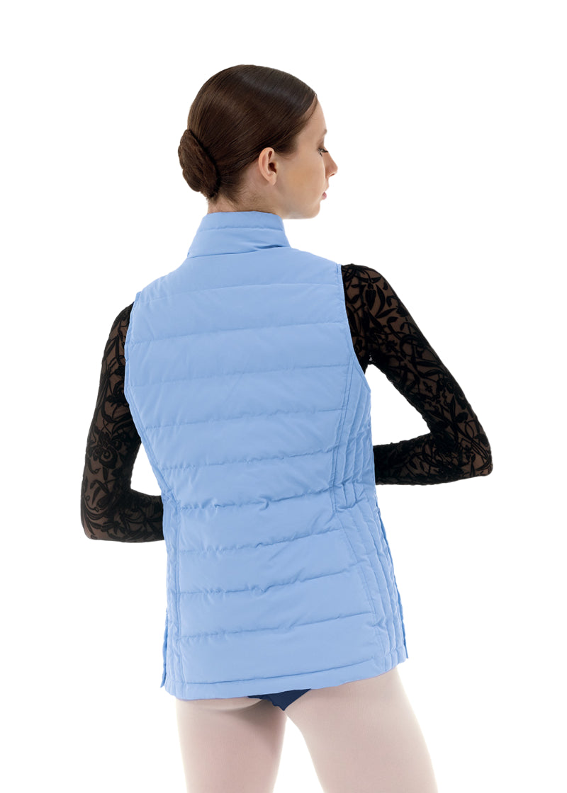 Nikolay women's Cloud puffy vest in light blue.