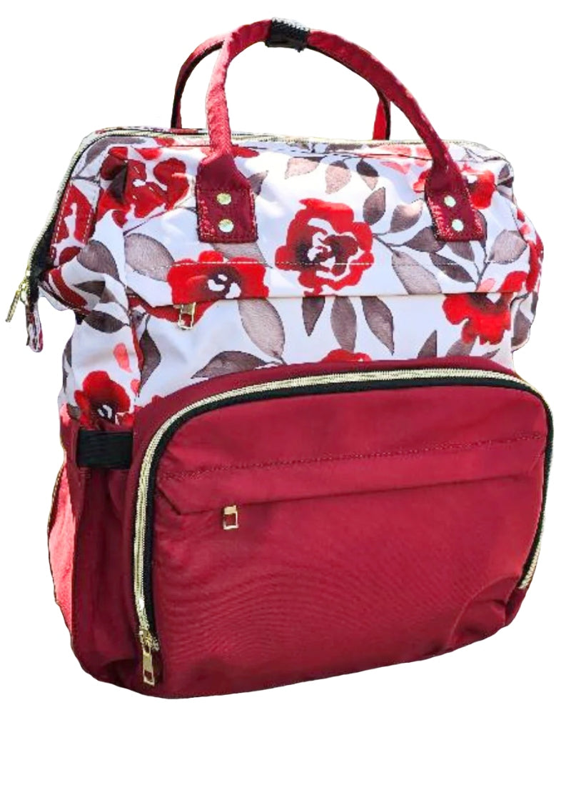 Chic Ballet Backpack (Crimson Floral)