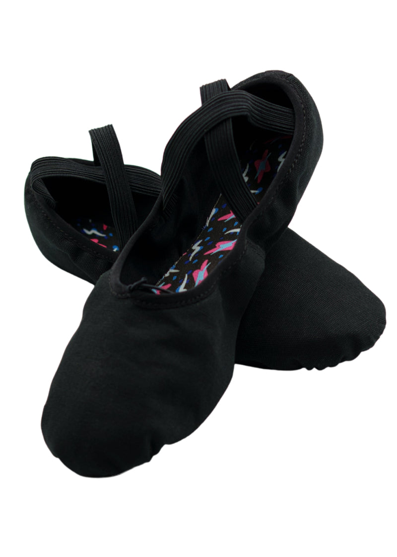 Orza Pro 2.0 Men's Split-Sole Canvas Ballet Shoe in Black with shock-absorbing materials