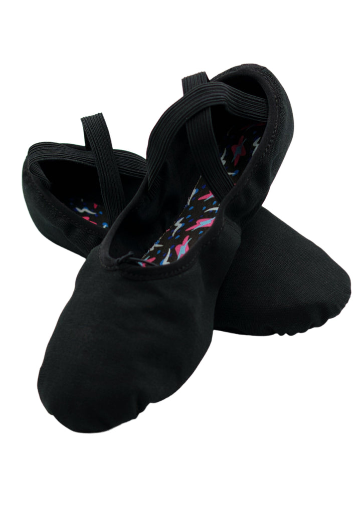 Orza Pro 2.0 Men's Split-Sole Canvas Ballet Shoe in Black with shock-absorbing materials